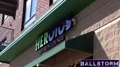 Fans gather at Heroics Sports Lounge for NCAA women's basketball championship game